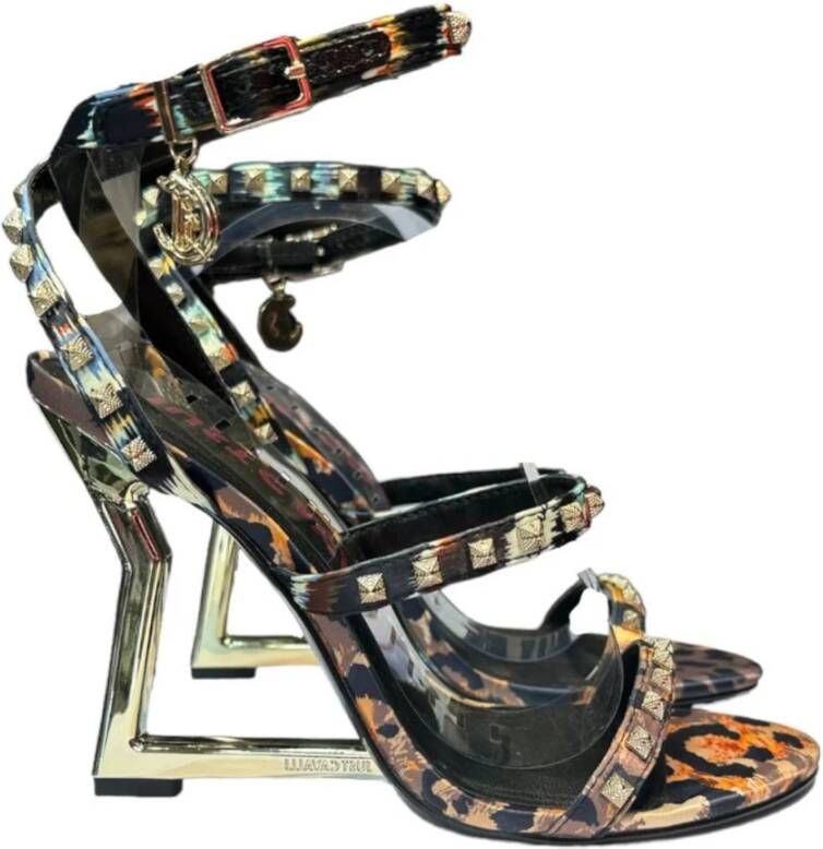 Just Cavalli Gevlekte Sandaal met Studs en Hak Multicolor Dames