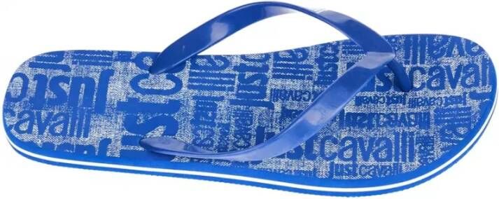 Just Cavalli Heren Logo Flip Flop Sandaal Blue Heren