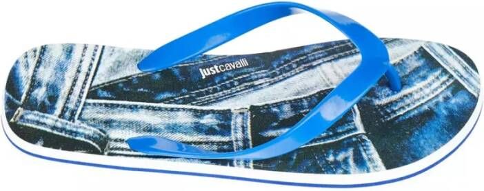 Just Cavalli Heren Logo Flip Flop Sandaal Blue Heren