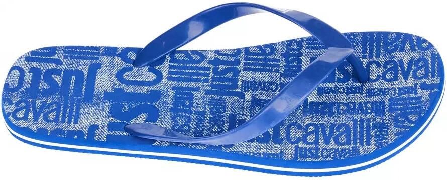 Just Cavalli Heren Logo Flip-Flops Strandkleding Blue Heren - Foto 5