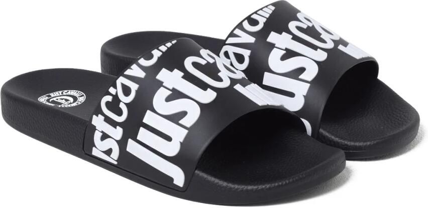 Just Cavalli Logo Pool Slide in Zwart Wit - Foto 2
