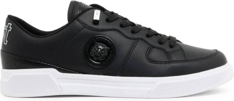 Just Cavalli Zwarte Tiger Head Sneakers Black Heren