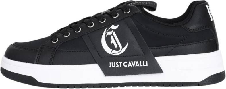 Just Cavalli Zwarte Sneakers met Witte Details Black Heren