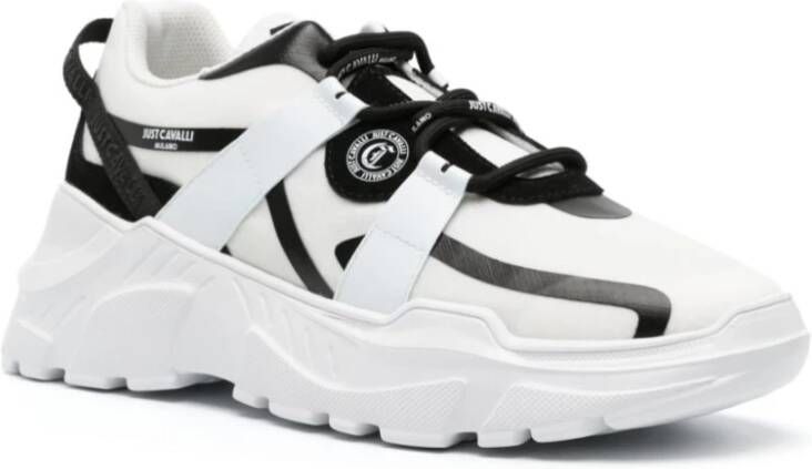 Just Cavalli Witte Sneakers met Ripstop+Suede+Pu+Tpu White Heren