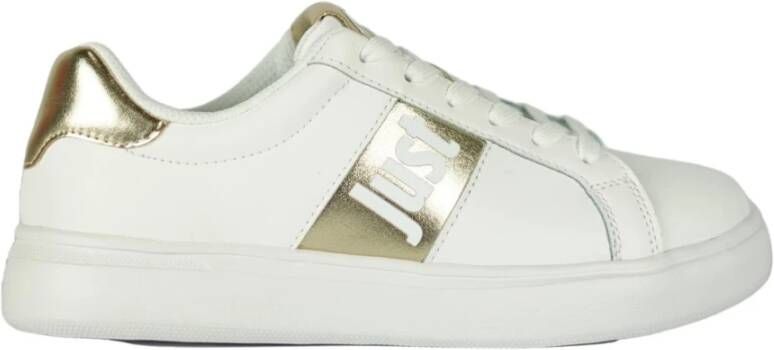 Just Cavalli Gouden Metallic Sneakers White Dames