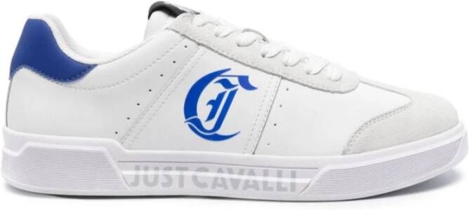 Just Cavalli Witte Leren Sneakers White Heren