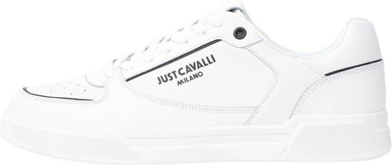 Just Cavalli Witte minimalistische eigentijdse leren sneakers