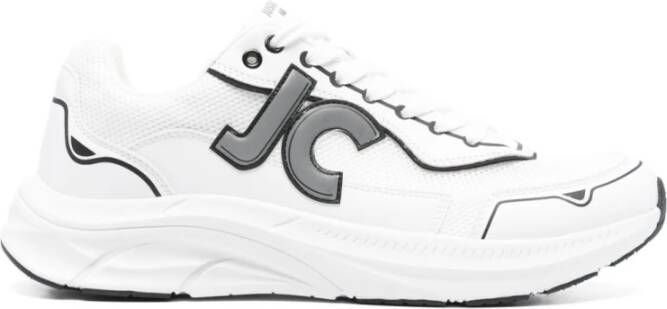 Just Cavalli Witte Sneakers met Grove Rubberen Zool