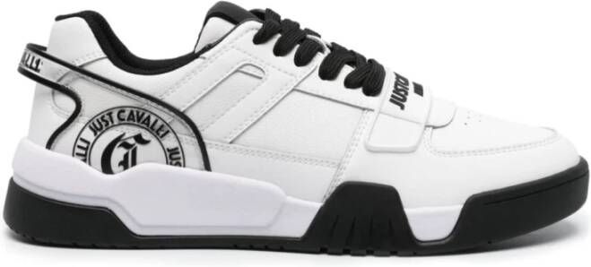 Just Cavalli Witte Sneakers met Korrelig Leer White Heren