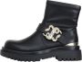 Just Cavalli Zwarte Leren Enkellaarzen met Decoratieve Gesp Black Dames - Thumbnail 4