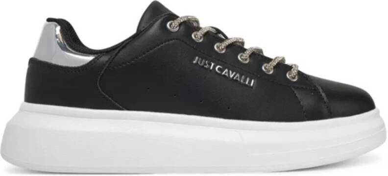 Just Cavalli Zwarte Leren Sneakers Ursa Model