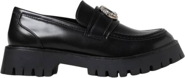 Just Cavalli Zwarte Loafers met Versiering en Chunky Zool