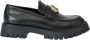 Just Cavalli Zwarte Logo Metalen Loafer Hoge Zool - Thumbnail 1