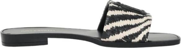Just Cavalli Zwarte slippers met raffiaband voor dames