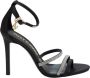 Just Cavalli Zwarte Swarovski Sandalen met Gouden Logo - Thumbnail 1