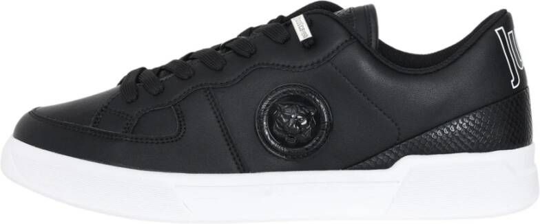 Just Cavalli Zwarte Tiger Head Sneakers Black Heren