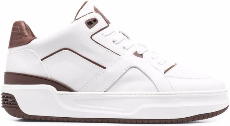 Just DON Bordeaux leren sneakers met contrasterende details