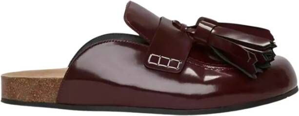 JW Anderson Bourgondische Leren Franje Muiltjes