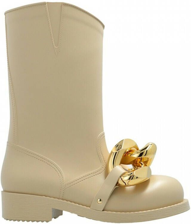 JW Anderson Embellished rain boots Beige Dames