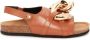 JW Anderson Zwarte Leren Ketting Sandalen Bruin Dames - Thumbnail 1