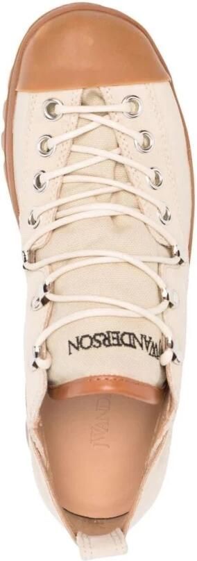 JW Anderson Beige Leren Veterschoenen Enkellaarzen Beige Dames - Foto 2