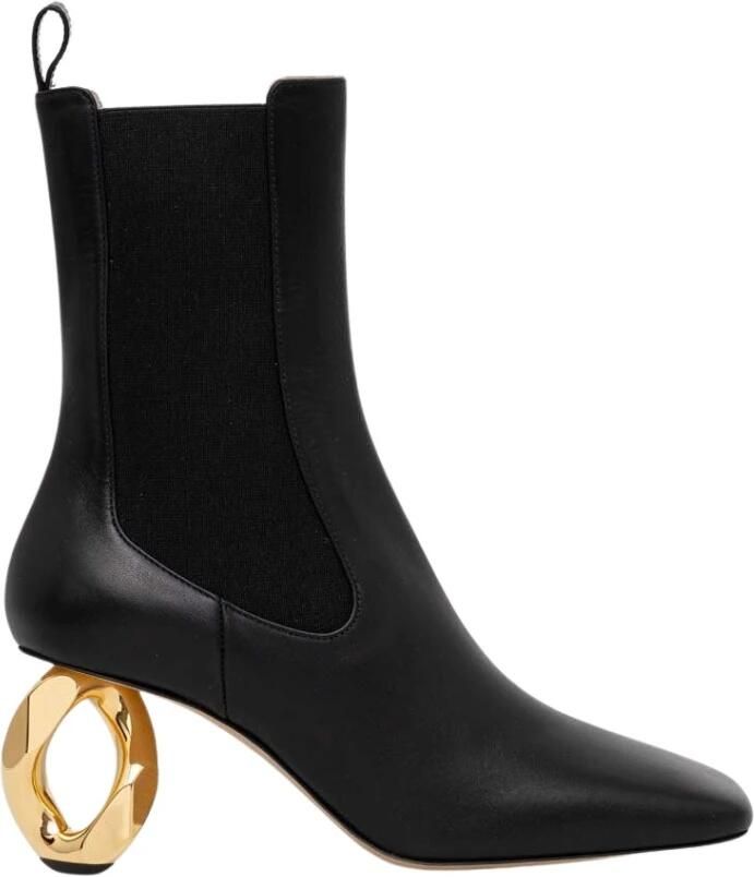 JW Anderson Zwarte leren enkellaarsjes slip-on