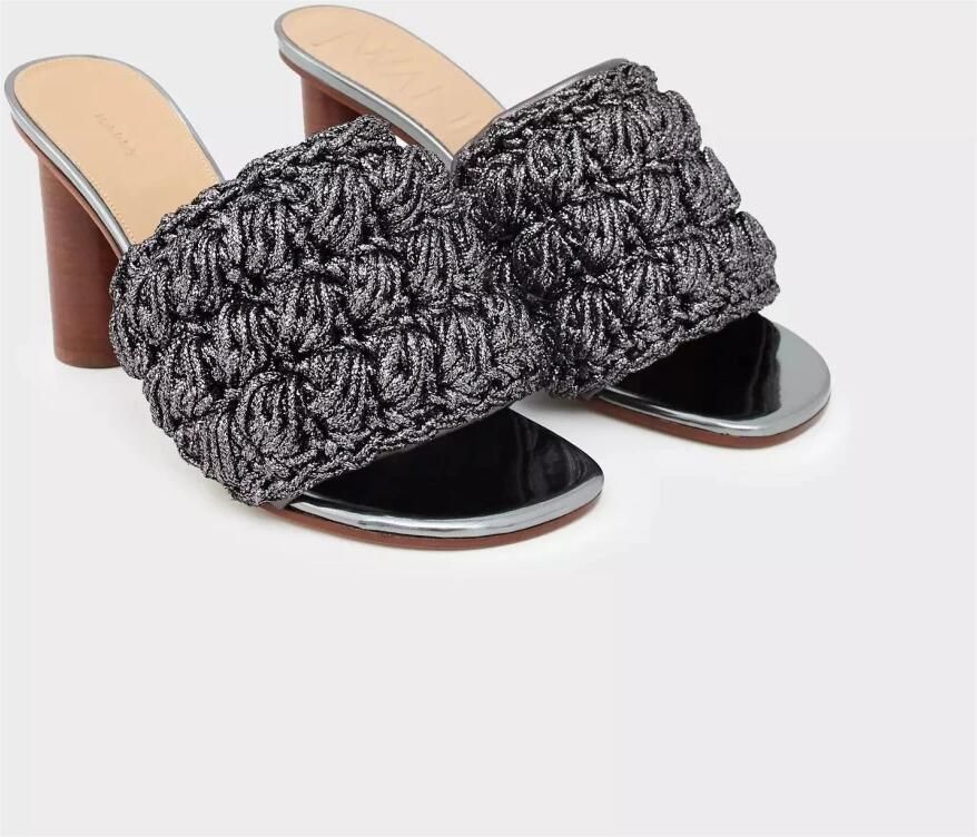 JW Anderson Donkergrijze Sandalen met Hak en Geweven Band - Foto 2