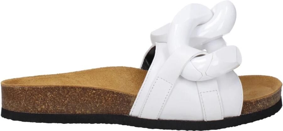 JW Anderson Leren slippers met kettingdetail White Dames - Foto 2