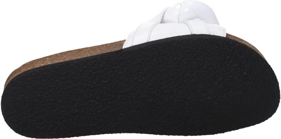 JW Anderson Leren slippers met kettingdetail White Dames