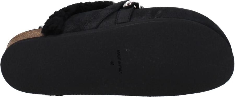 JW Anderson Zwarte leren slof met bont aan de binnenkant - Foto 2