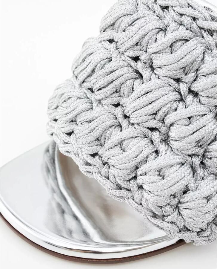 JW Anderson Zilveren Sandalen met Hak en Geweven Band - Foto 2