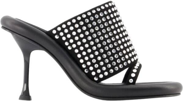 JW Anderson Kristal Bumper Mules Zwart Leer Zwart Dames