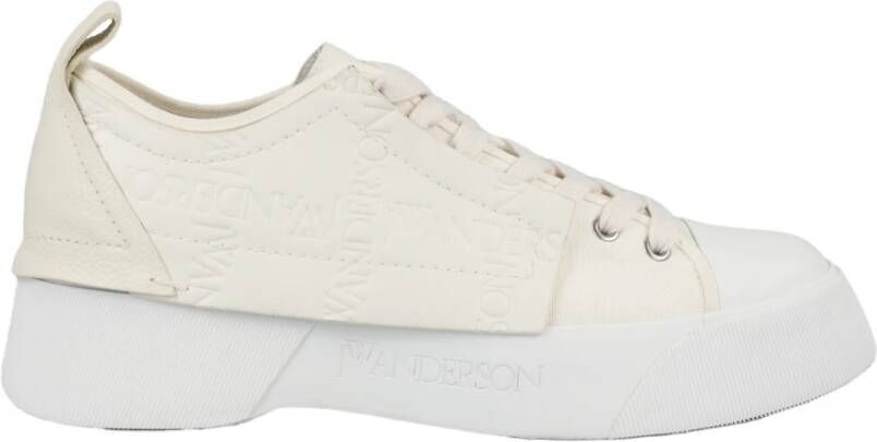 JW Anderson Leren & katoenen sneakers White Heren