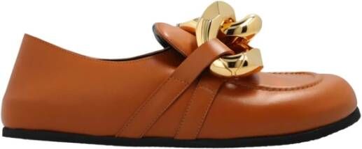 JW Anderson Casual Oranje Leren Loafers Orange Dames