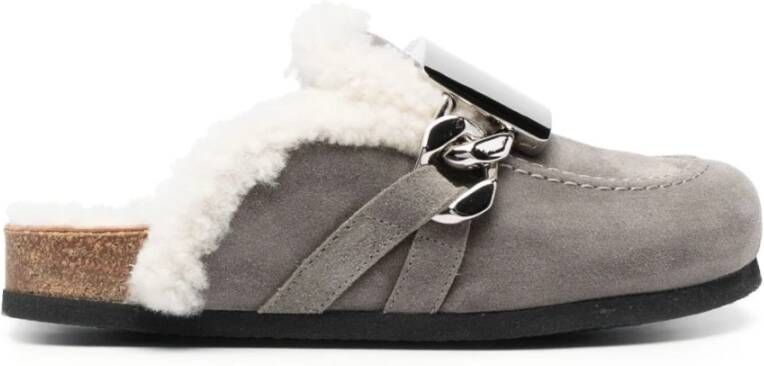 JW Anderson Luxe Shearling Loafers Grijs Dames