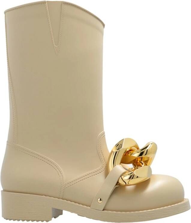 JW Anderson Embellished rain boots Beige Dames