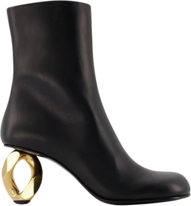 JW Anderson Zwarte leren enkellaarzen met 6 cm hak Black Dames