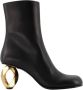 JW Anderson Zwarte leren enkellaarzen met 6 cm hak Black Dames - Thumbnail 1
