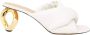 JW Anderson Witte leren sandalen met gouden hakken - Thumbnail 1