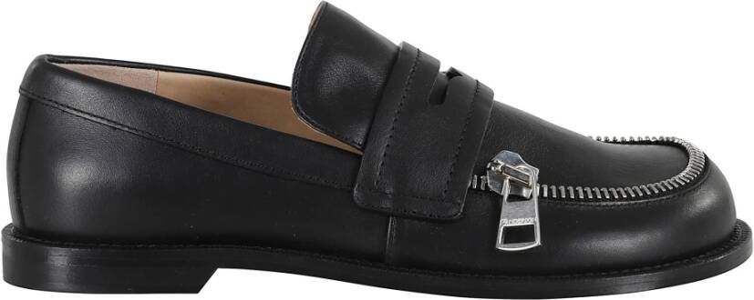 JW Anderson Zwarte Biker Mocassin met Rits