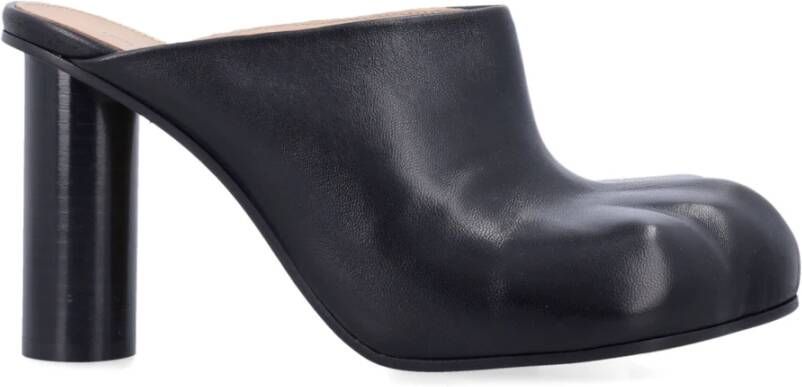 JW Anderson Zwarte Gesloten Neus Leren Muil Hakken