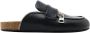 JW Anderson Zwarte leren biker loafer muilezels - Thumbnail 1