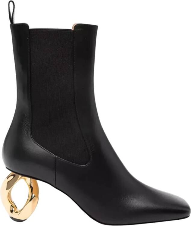 JW Anderson Zwarte leren enkellaarsjes slip-on