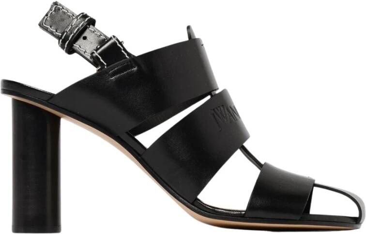 JW Anderson Zwarte Leren Hakken Sandalen