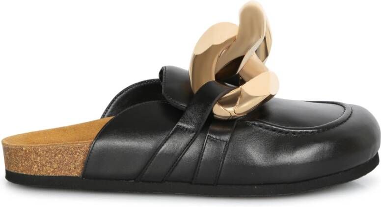 JW Anderson Zwarte Leren Ketting Sandalen