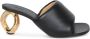 JW Anderson Zwarte Leren Kettinghak Sandalen - Thumbnail 1