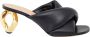 JW Anderson Zwarte leren sandalen met hak - Thumbnail 1