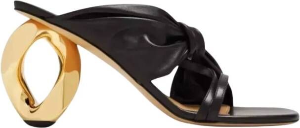 JW Anderson Zwarte leren slippers