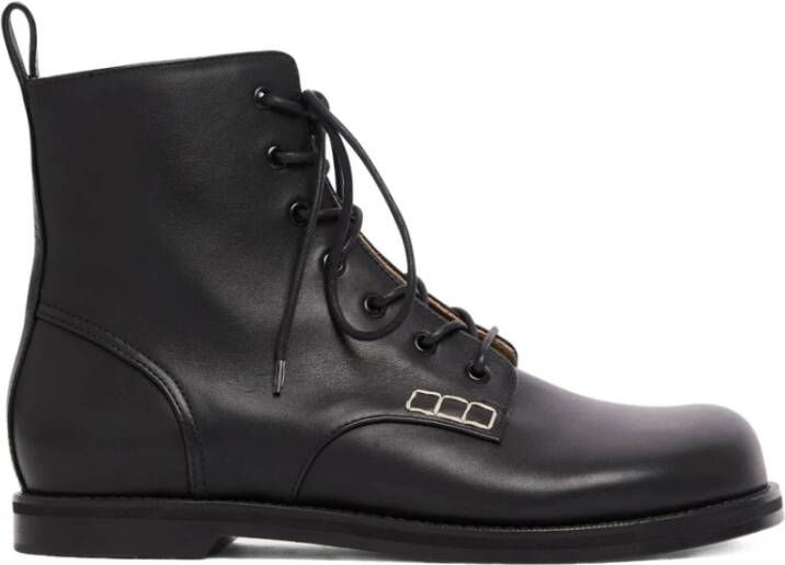 JW Anderson Zwarte Leren Veterschoenen met Platte Zool
