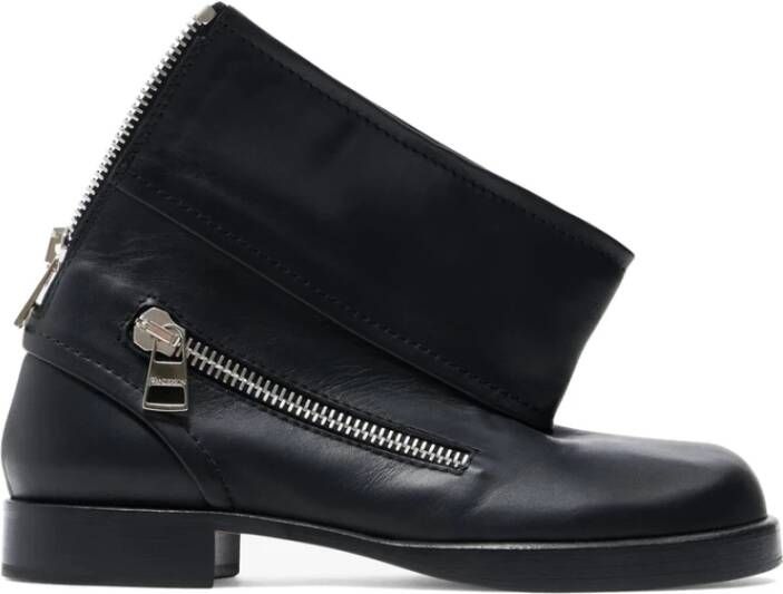 JW Anderson Zwarte ritssluiting ronde neus schoenen
